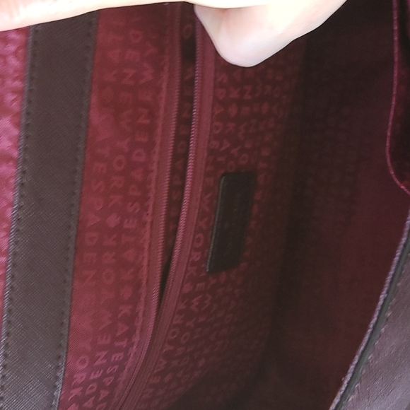 Kate Spade handbag medium size flap close NWOT wine color - Picture 7 of 8